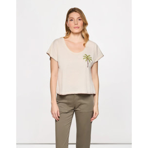 Camiseta Manga Corta Beige - Tradu