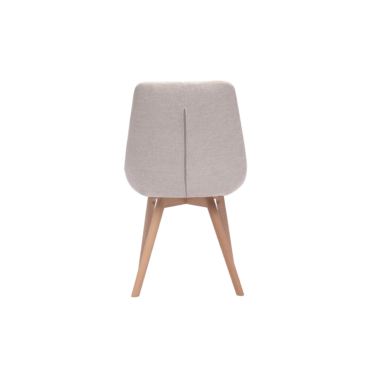 Chaises en tissu effet velours texturé beige et bois clair (lot de 2) ALESS