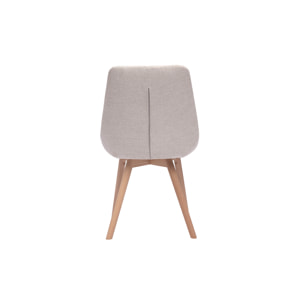 Chaises en tissu effet velours texturé beige et bois clair (lot de 2) ALESS