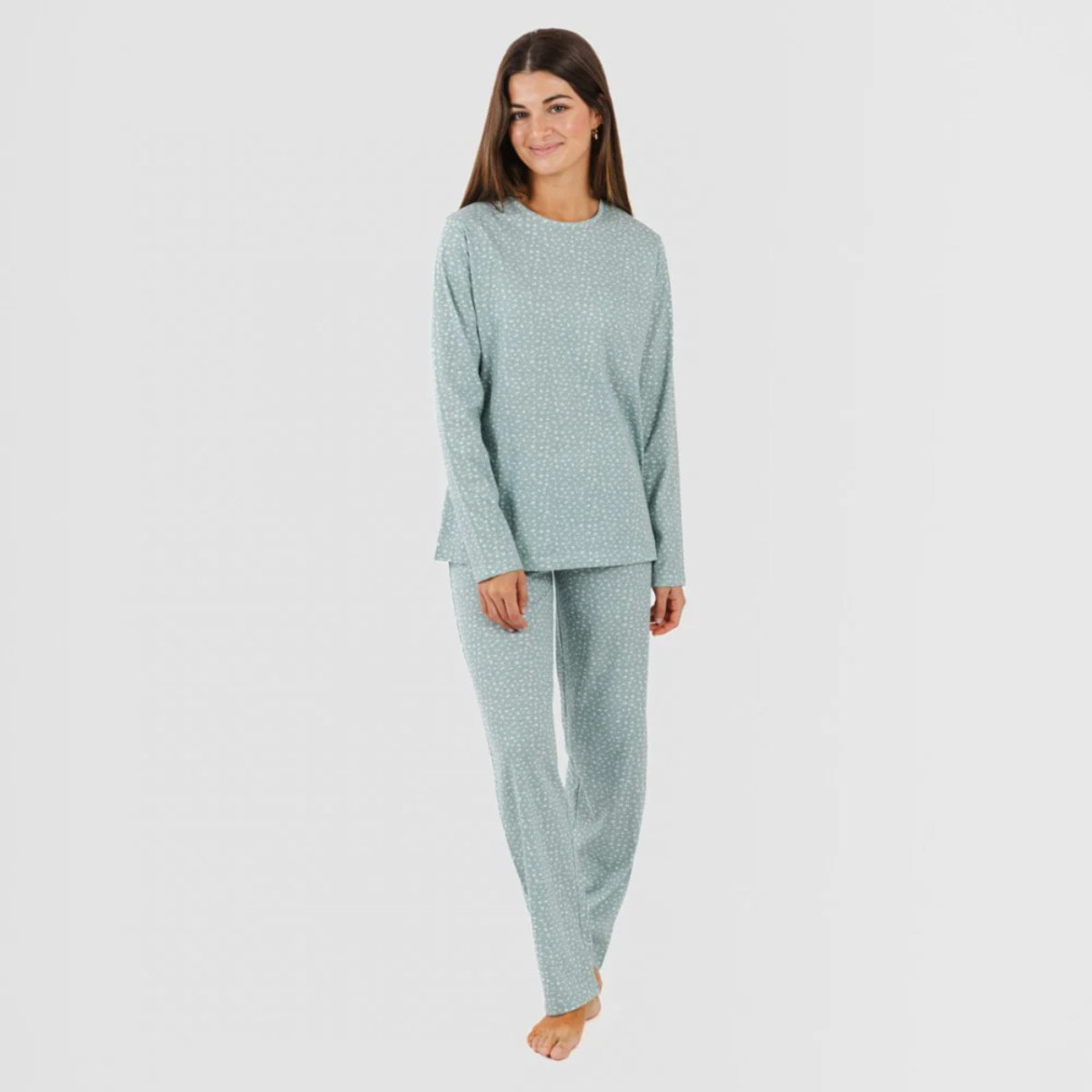 Pijama largo algodón Anita Verde gastado