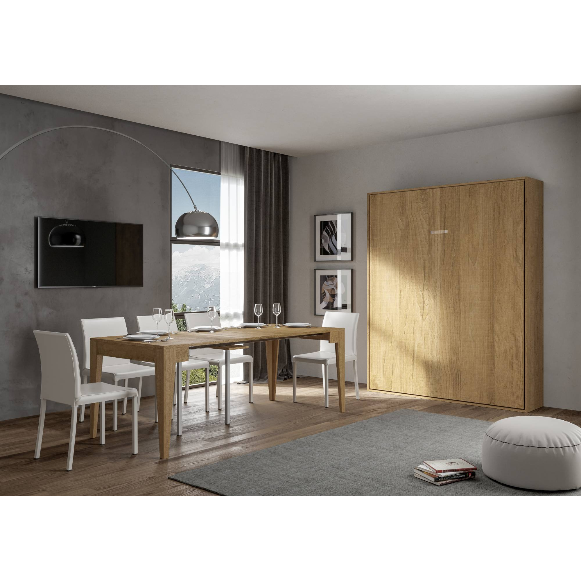 Cama abatible 160 vertical Kentaro Roble Natural