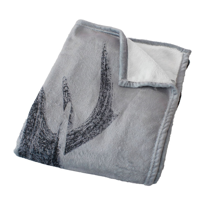 Plaid flanelle imprimé doux - Gris Foncé