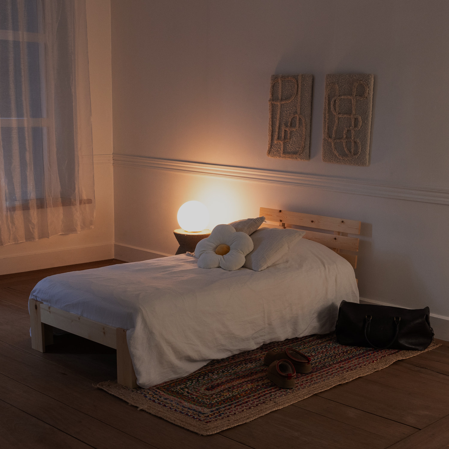 Lit en bois avec tête de lit 90x190cm FINN