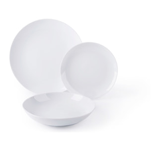 Service de table 18 pièces Excelsa – Coup, Porcelaine Blanc