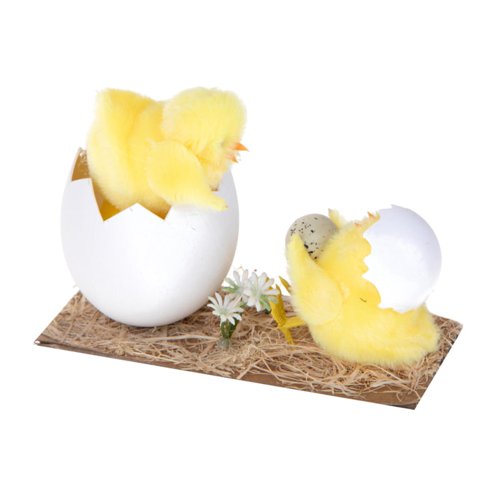 Pulcini con uovo su prato - Pezzi 3 - Colore: Multicolore - Bianchi Dino