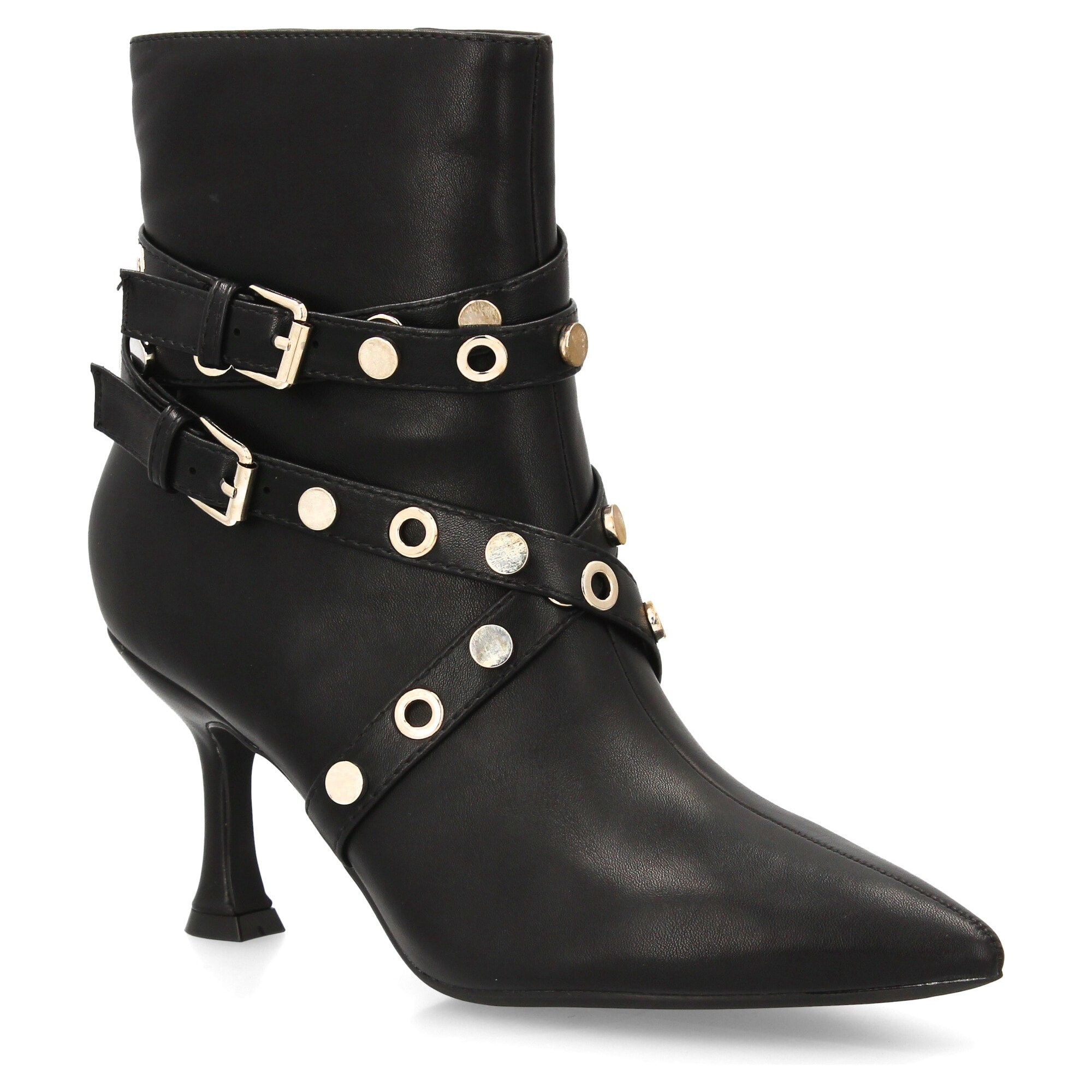 Botín elegante con tiras y hebillas.