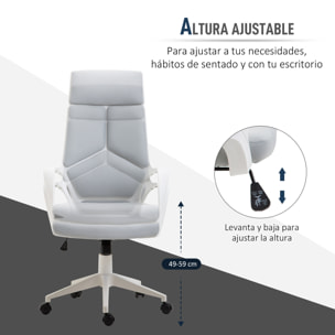 Silla de Oficina Giratoria, Función Basculante, Silla de Escritorio de Malla con Altura Ajustable, Respaldo Alto y Reposabrazos, para Estudio, Dormitorio, Despacho, Carga 120 kg, Gris