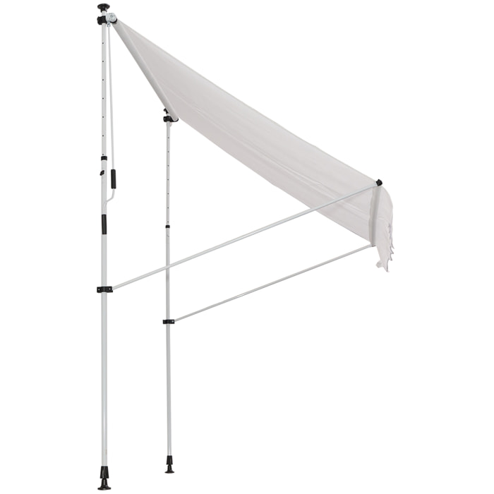 Toldo Balcón Altura Ajustable De Aluminio 2x1.5m Blanco