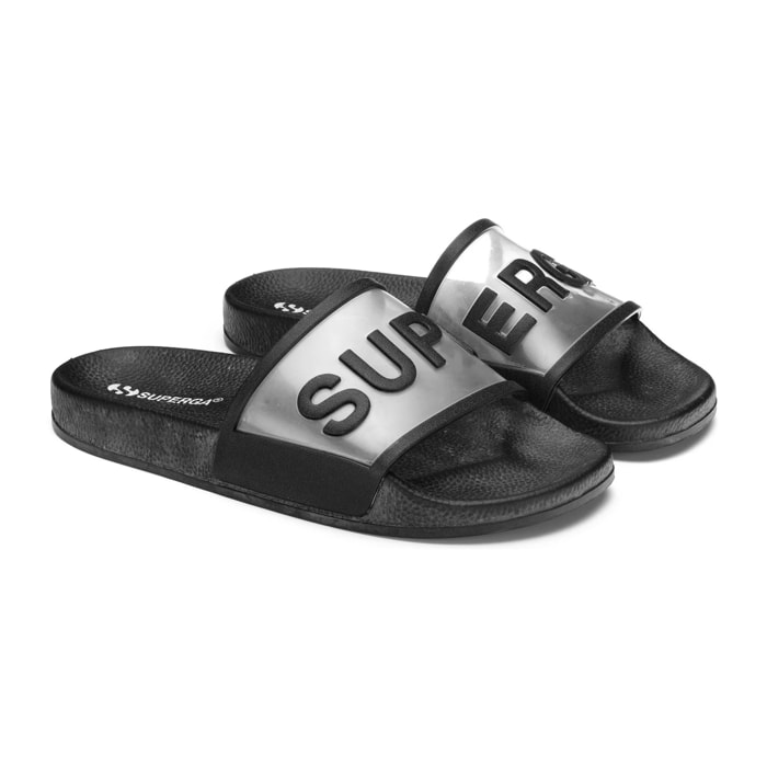 Superga - Zapatillas Unisex Negro - 1908 Slides Clear Identity