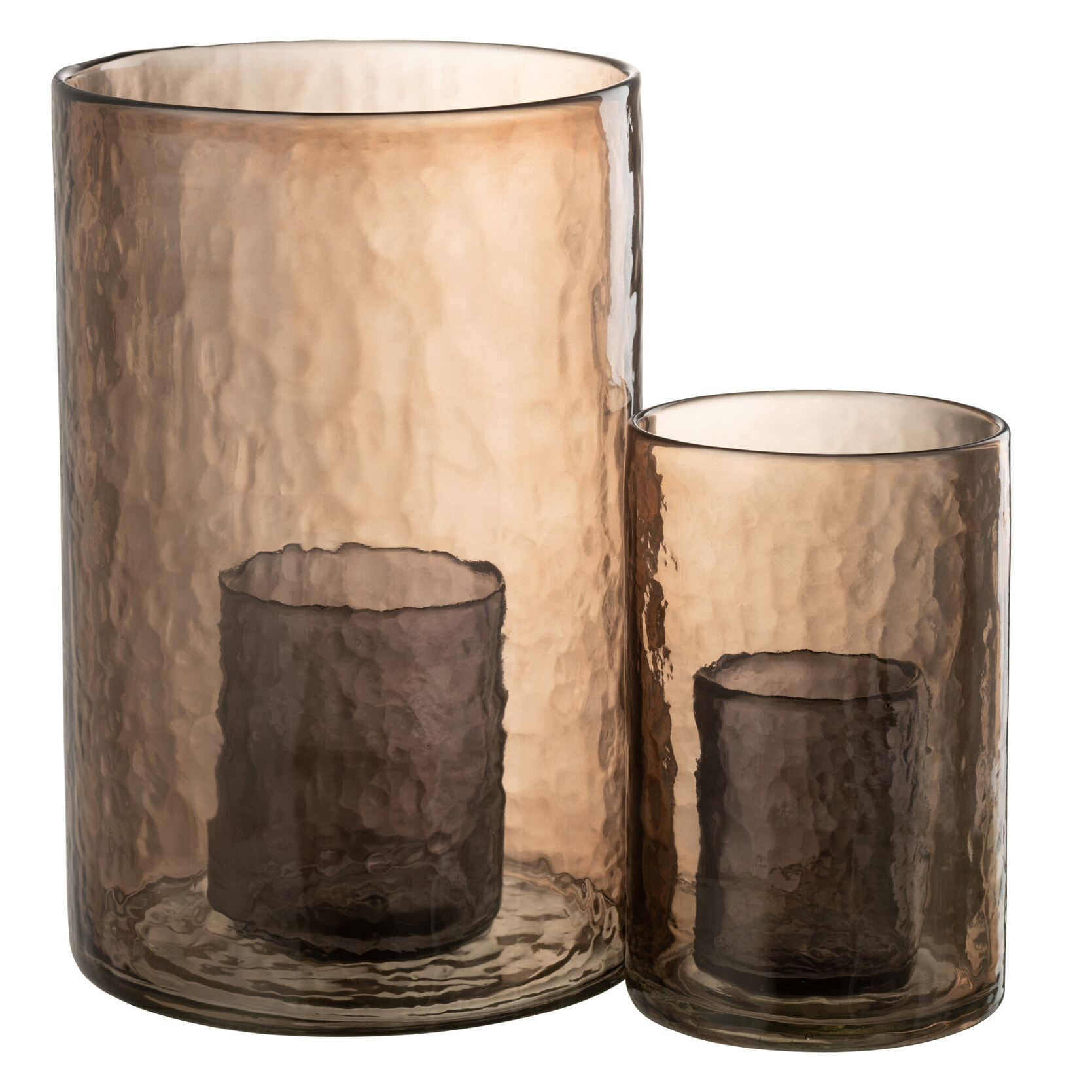 J-Line photophore Double - verre - ocre - large