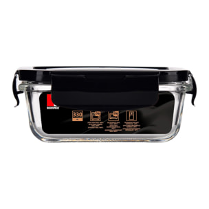 Recipiente Hermético en Borosilicato de 330ml con tapa negra Copper Bergner