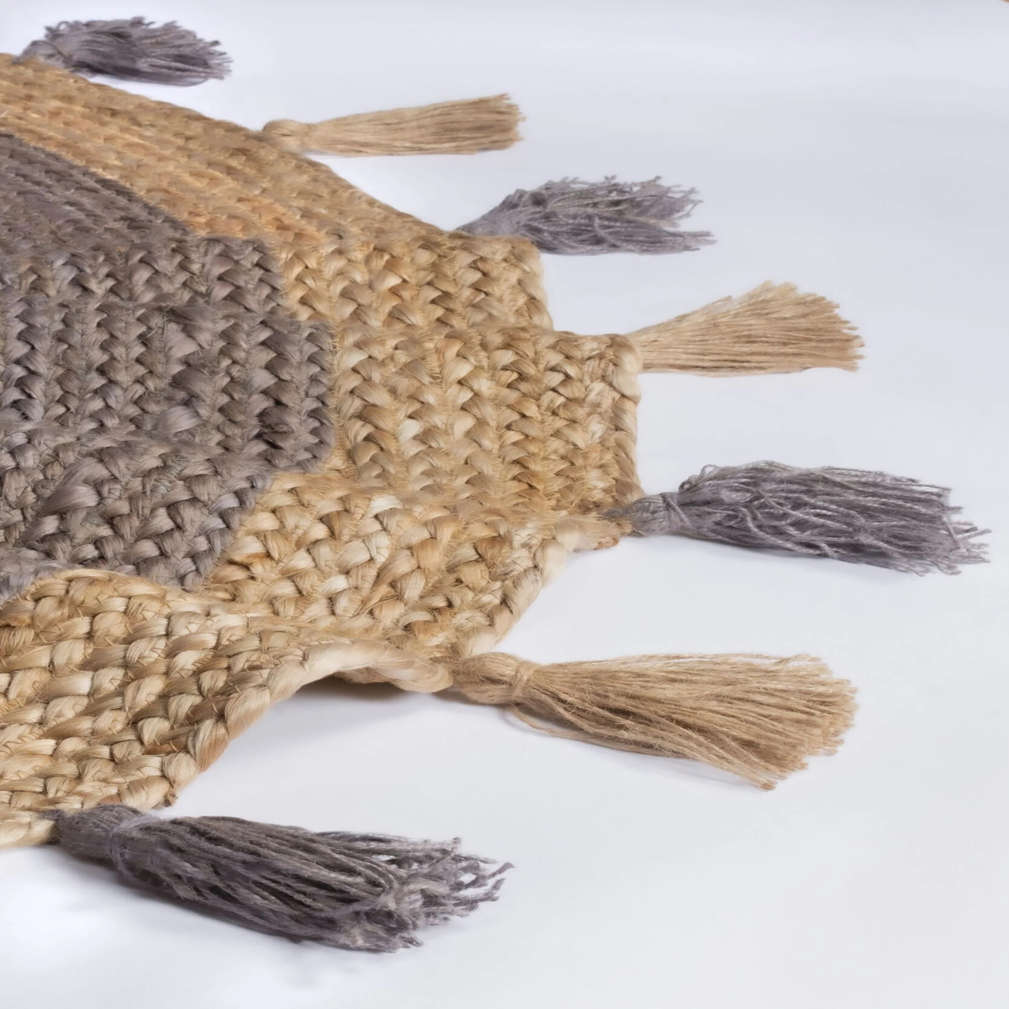 Tapis en jute rond ISTANBUL Gris