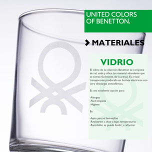 Set 4pcs vasos de agua cristal logo transparente  benetton