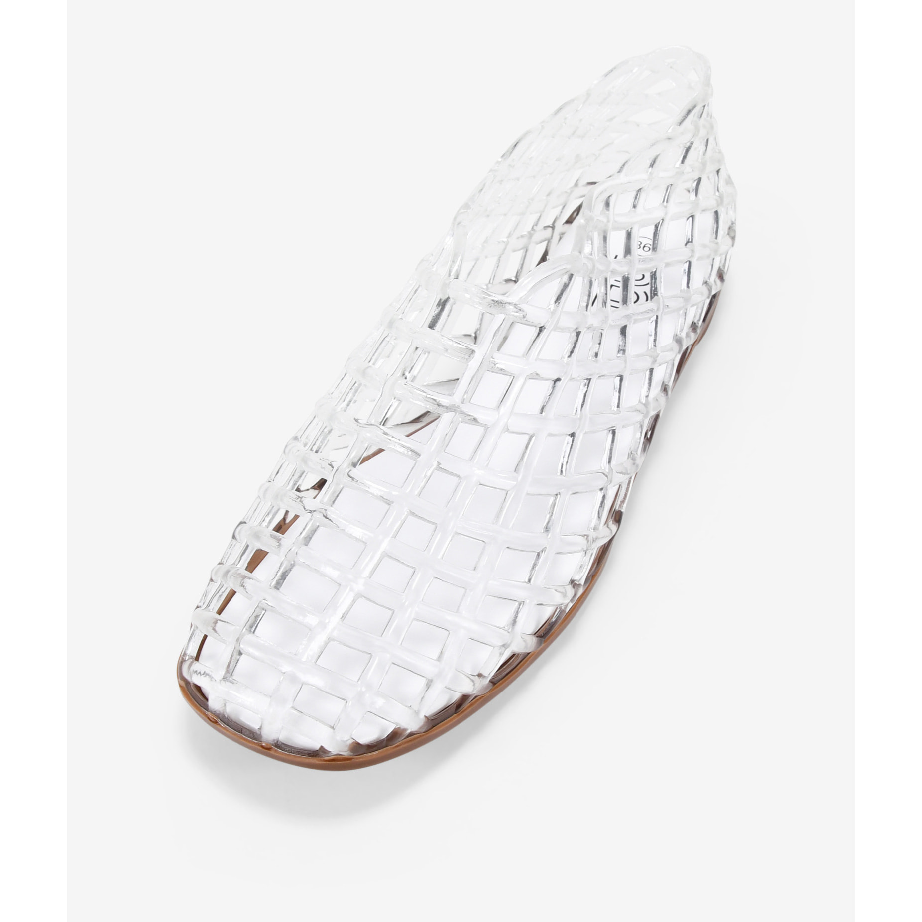 Bailarinas de goma transparentes con malla