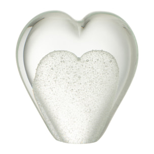 J-Line presse-papier Coeur - verre - blanc - small