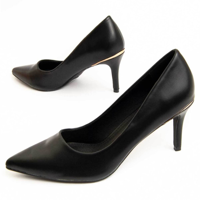 Zapato De Tacón - Negro - Altura: 6 Cm