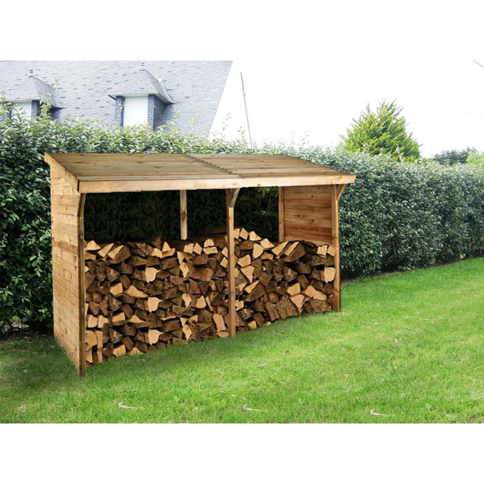 Abri bûches - 3.08 m² - 2.80 x 1.10 x 1.85 m- 5 Stères