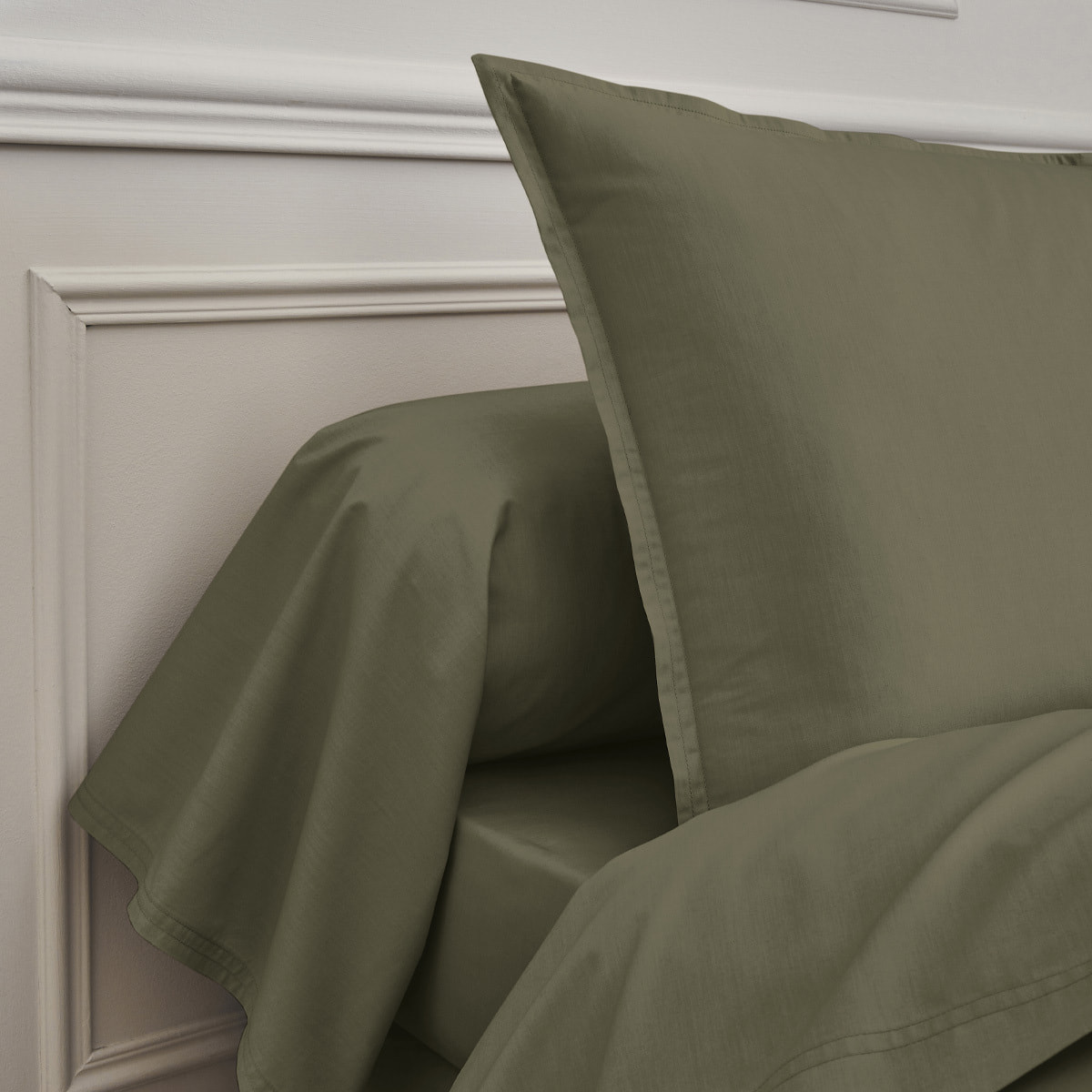 Taie d'oreiller unie en percale de coton, PREMIÈRE, Jungle