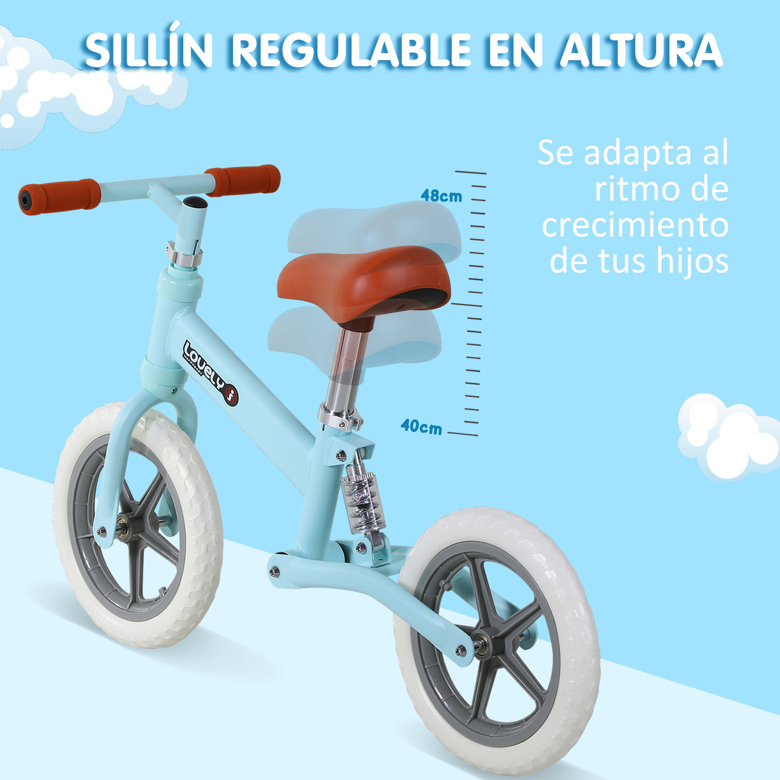 Bicicleta de Equilibrio Sin Pedales Azul