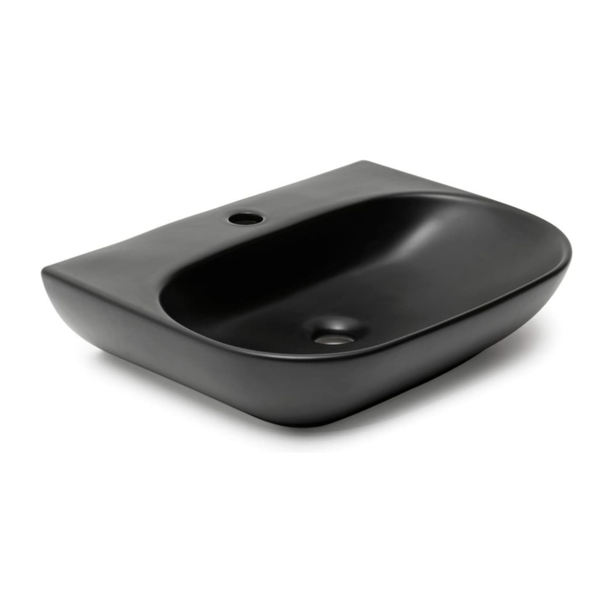 Lavabo SAT Brevis 50x38,5 cm sans trop-plein, noir mat (SATBRE5038RBKM)