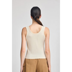 Canotta ecrù con ricamo Rigby Go