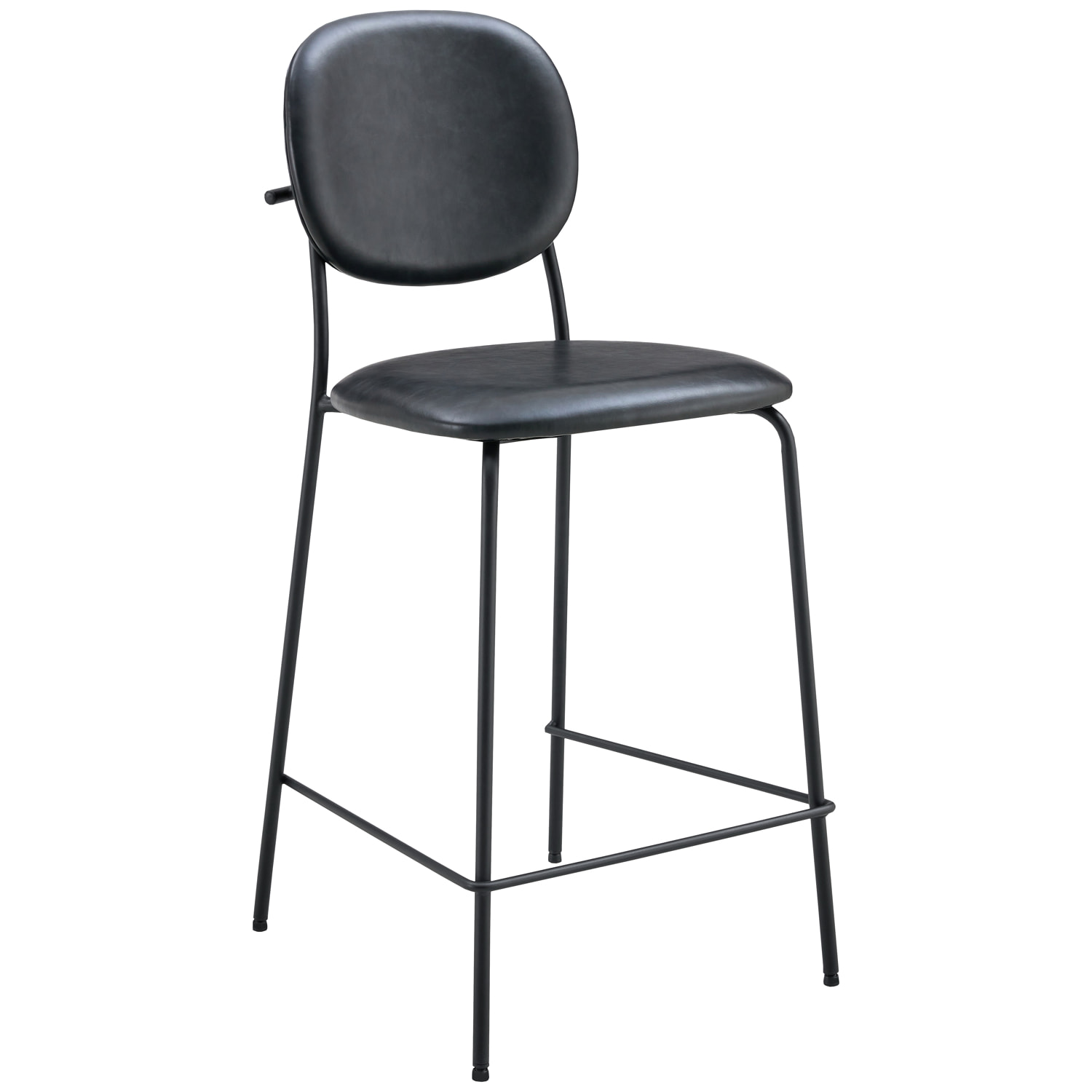 Lot de 2 tabourets de bar en simili noir EDMOND