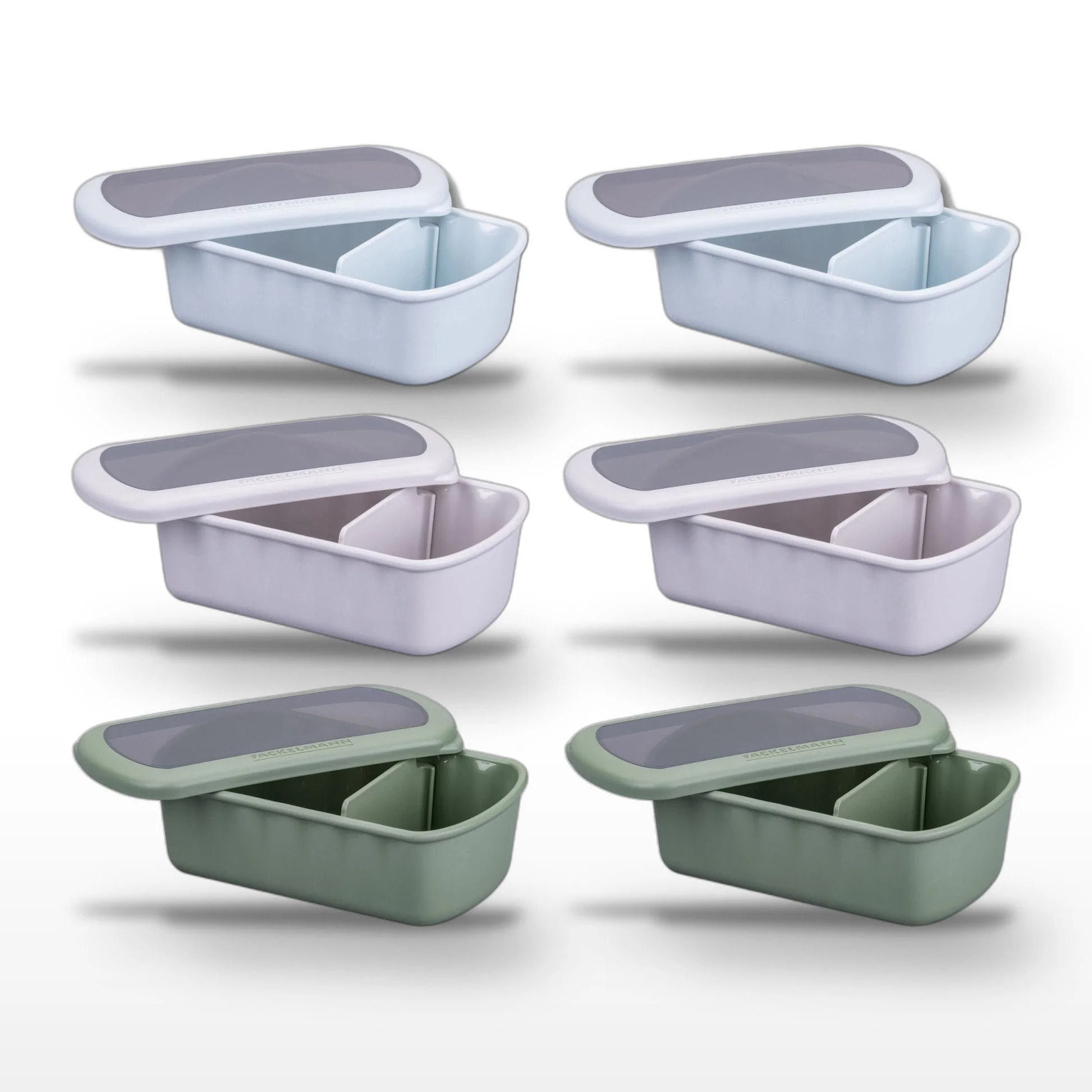 Lot de 6 Lunchbox Fackelmann Storage Bleu, Beige et Vert
