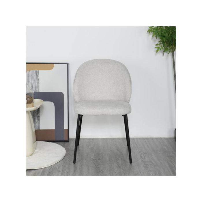 Chaise épurée en tissu avec pieds fins en métal - MARTHA