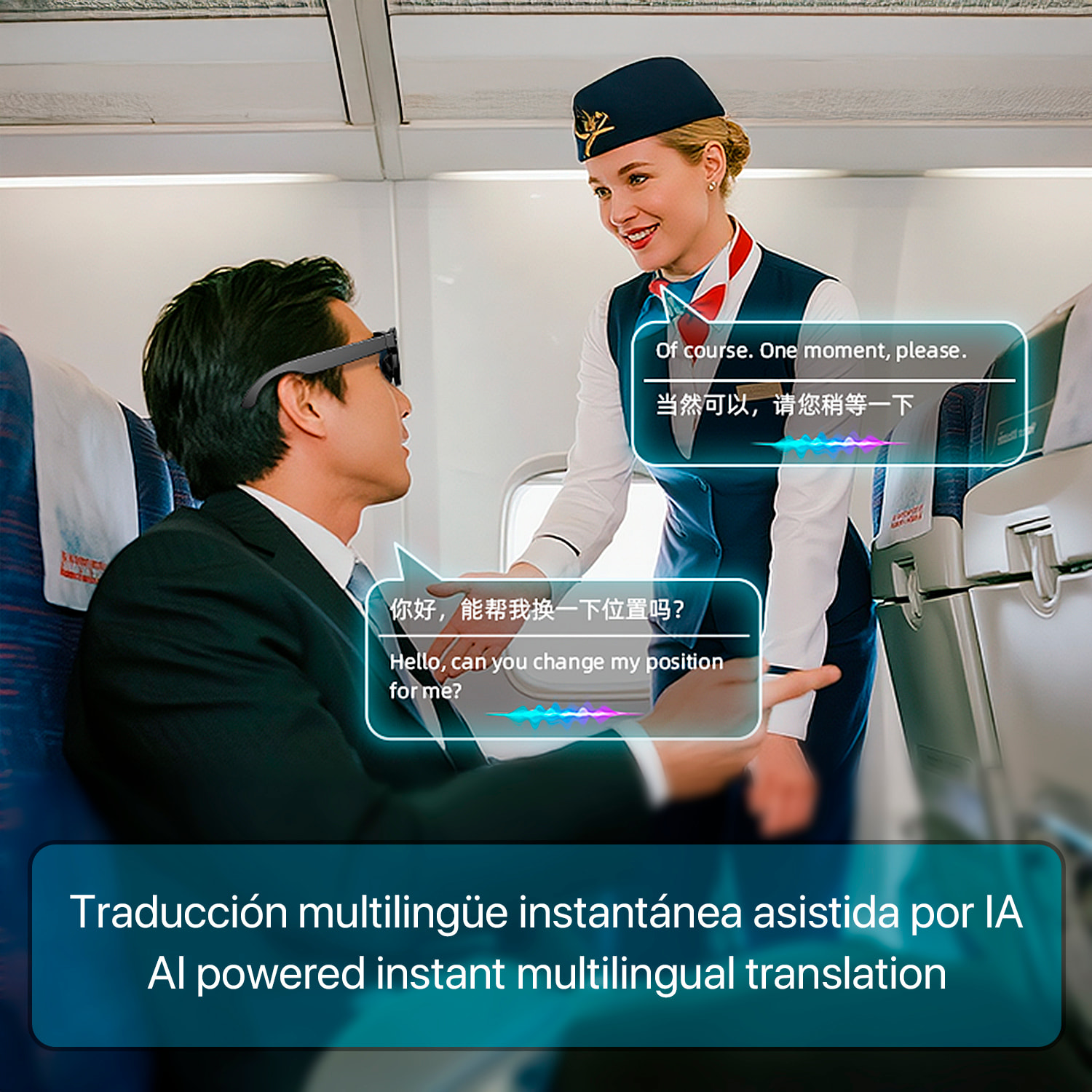 Gafas inteligentes M01 PRO, cámara con flash integrada de 8 MPX, control de música, inteligencia artificial, traducción de +100 idiomas en tiempo real.