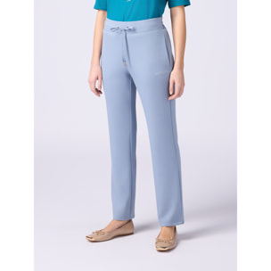 Oltre - Joggers soft touch con coulisse - Azzurro