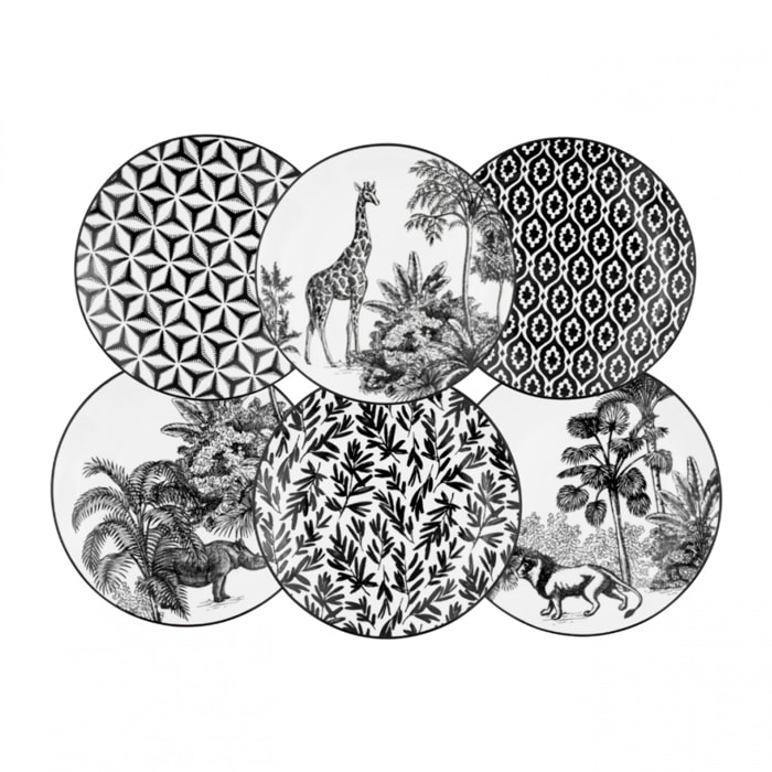 Lot de 6 assiettes à dessert, SAVANA