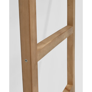 Escalera de madera maciza tono roble oscuro de 150x41cm. Alto: 150 Largo: 41 Ancho: 3.5