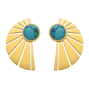 Pendientes con Turquesa acabado oro 18k