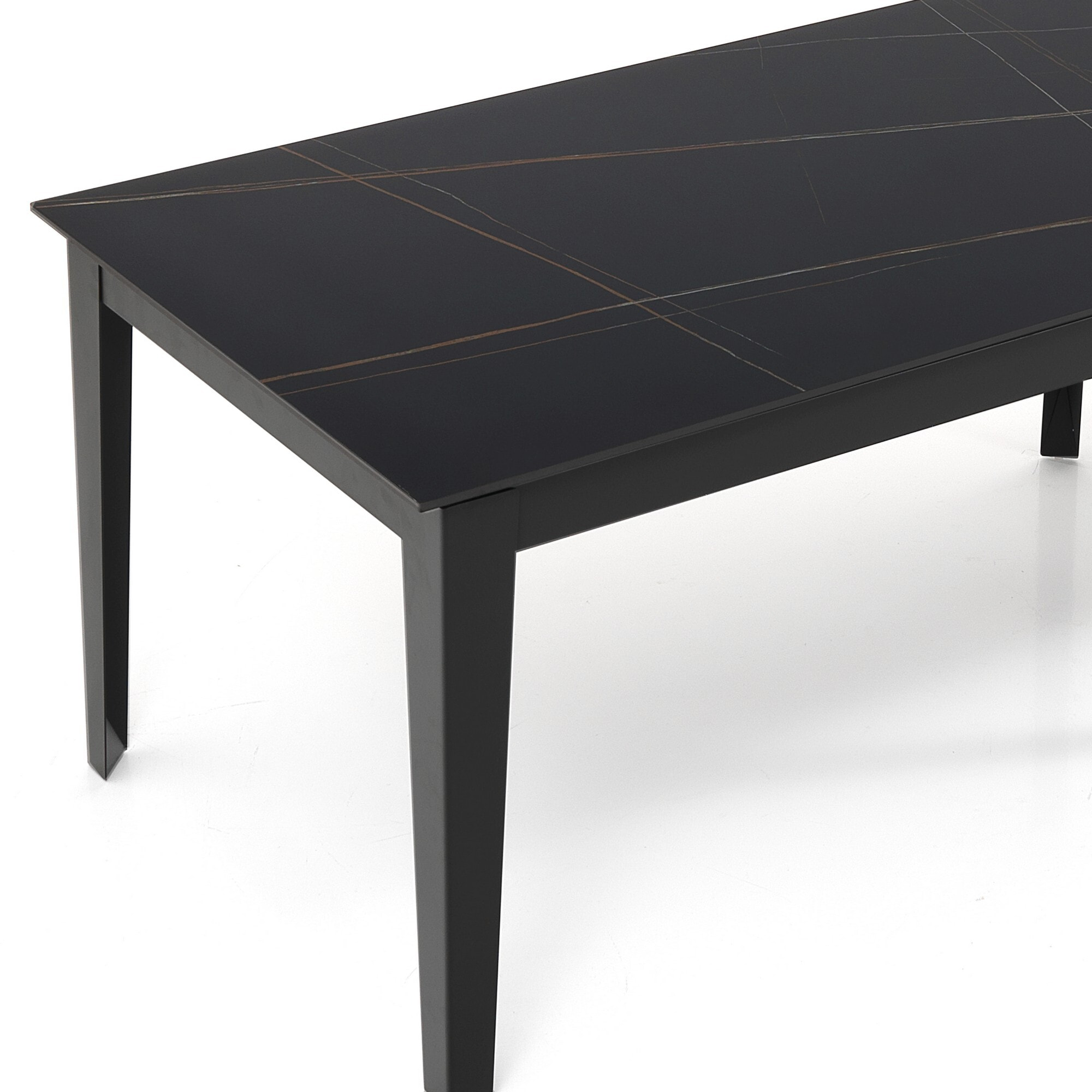 Tomasucci Table extensible en marbre noir de qualité supérieure
