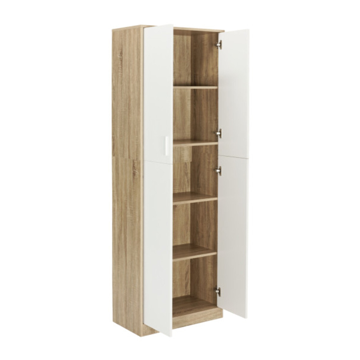 Armoire Mimosa 2 portes effet hêtre et blanc