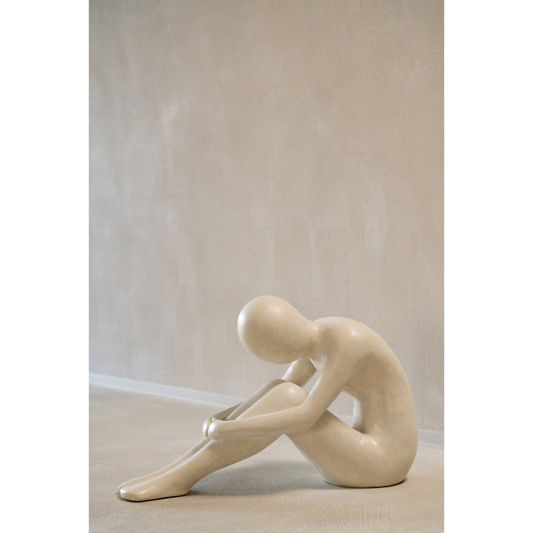 J-Line Figurine homme abstraite - polyrésine - blanc cassé