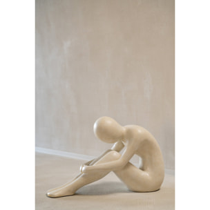J-Line Figurine homme abstraite - polyrésine - blanc cassé