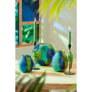 J-Line Photophore - verre - bleu azur/bleu - small