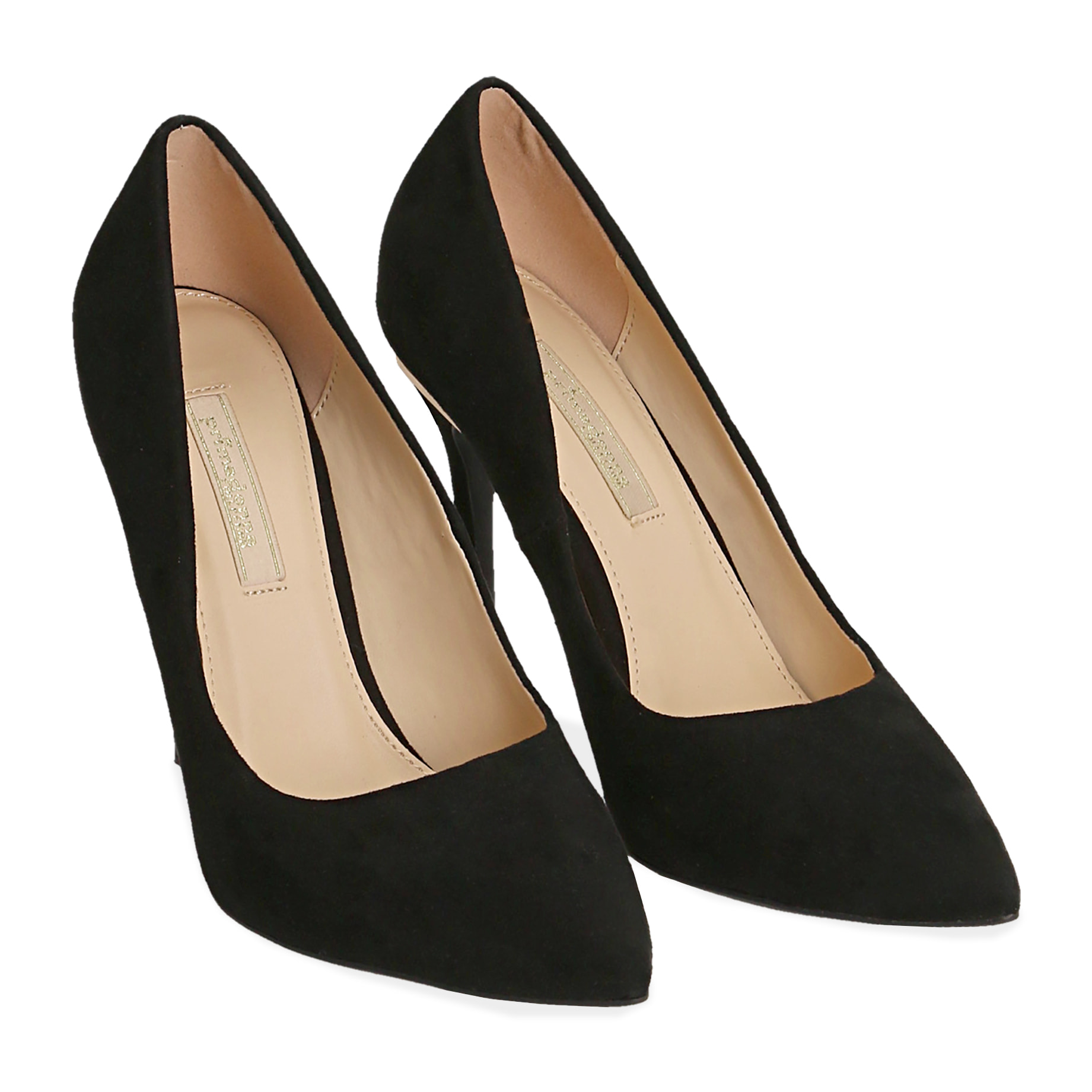 Décolleté nere in microfibra, tacco 11 cm