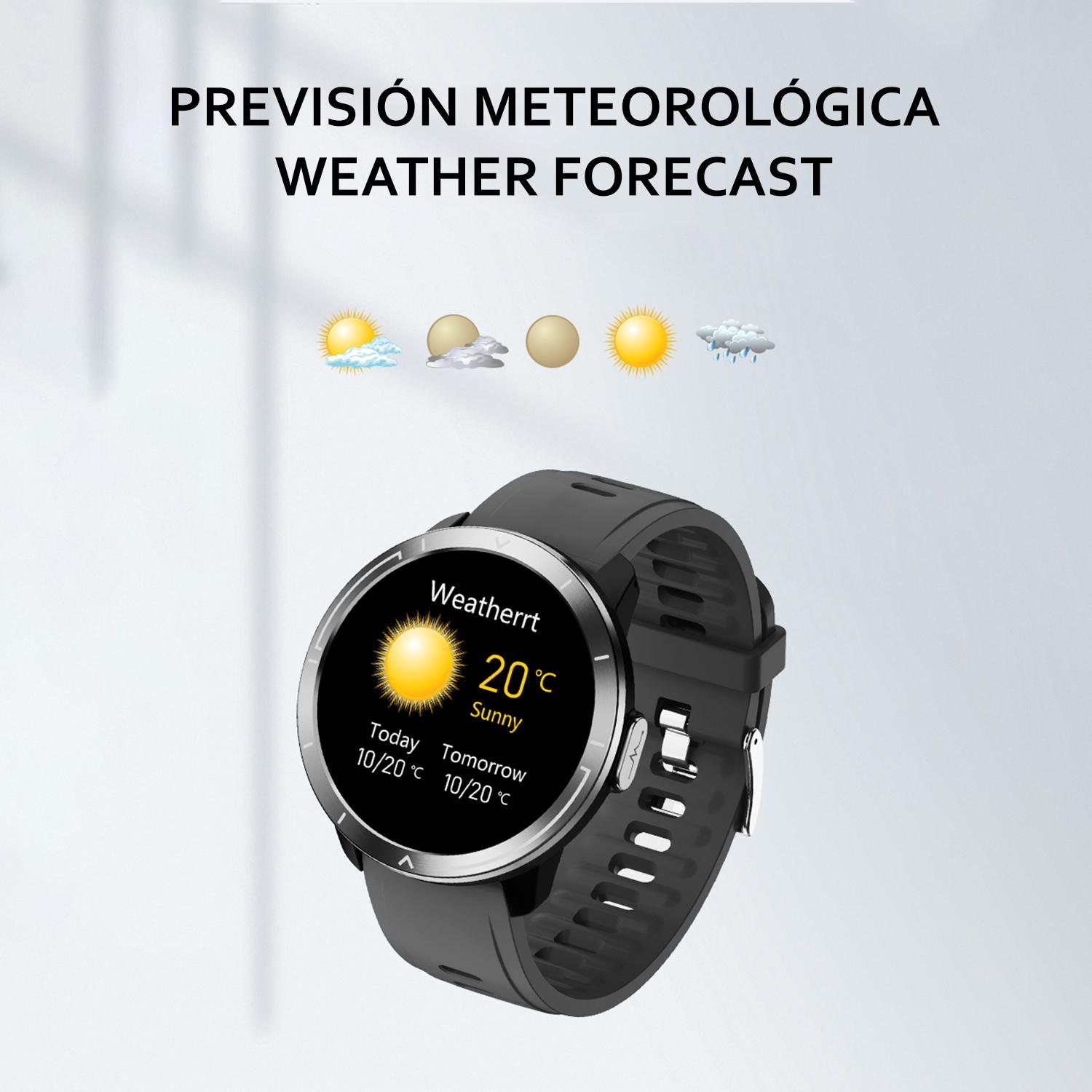 Smartwatch M18 Plus. Bracciale in pelle e silicone. Con termometro corporeo, frequenza respiratoria, pressione sanguigna e O2. Modalità multisport.