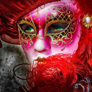 Affiche deco Masque vénitien aux yeux verts Affiche sous cadre noir