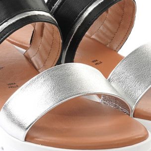 SANDALO ZEPPA DOPPIA FASCIA NERO