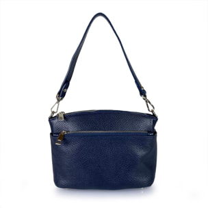 Borse Donna colore Blu-in pelle Made in Italy 24 X 16 X 6cm