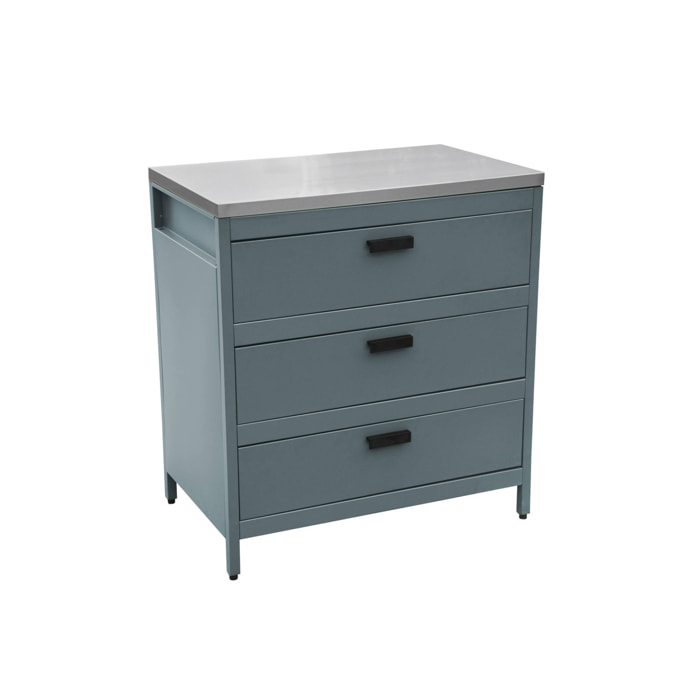 Cuisine extérieure acier 3 tiroirs L80cm NAXOS