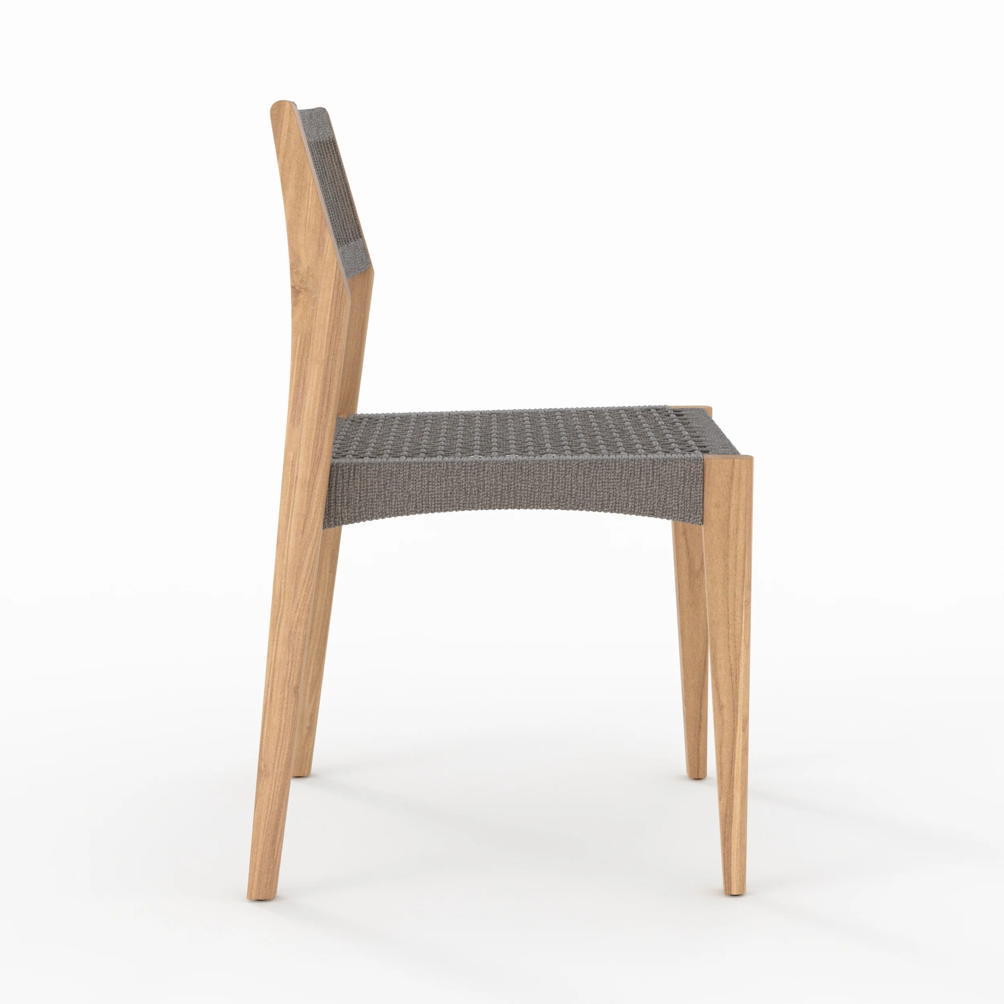 Lot de 2 chaises de jardin en bois de teck recyclé et tissage en corde - Nusa