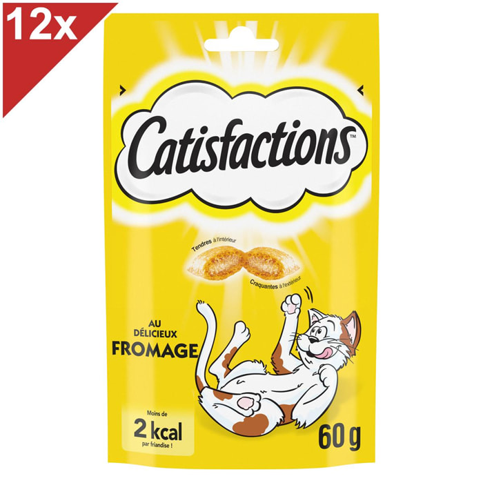 CATISFACTIONS Friandises au fromage pour chat et chaton (12x60g)
