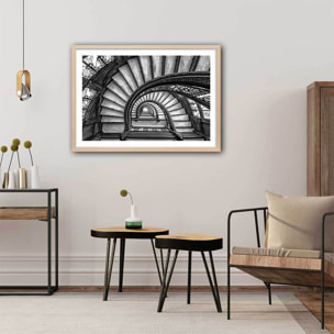 Affiche circular staircase Affiche + cadre en bois - Chêne
