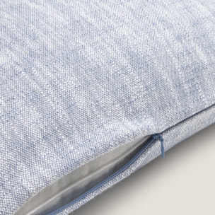 Funda de cojín algodón efecto lino Soliso color azul Algodón
