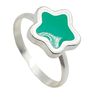 Conjunto Colors Flor Pulsera y anillo plata 10µ Verde