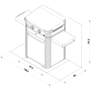 Plancha gaz ENO Enosign 65 chariot + Plancha inox